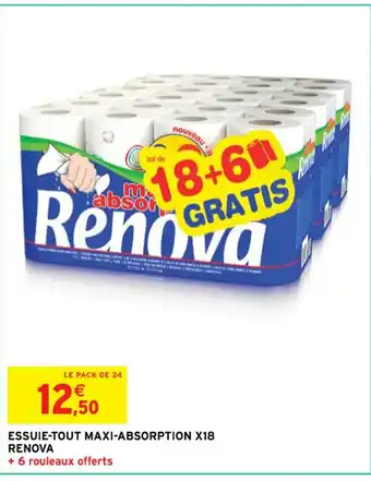 Intermarché Contact ESSUIE-TOUT MAXI-ABSORPTION X18 RENOVA offre
