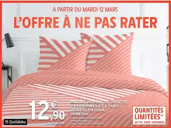 Intermarché Contact PARURE HOUSSE DE COUETTE 2 PERSONNES ET 2 TAIES D'OREILLER LOLA DOMÉDIA offre