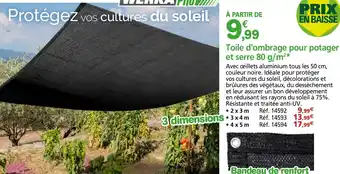 Provence Outillage Toile d'ombrage pour potager et serre 80 g/m²* offre