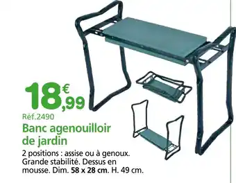 Provence Outillage Banc agenouilloir de jardin offre