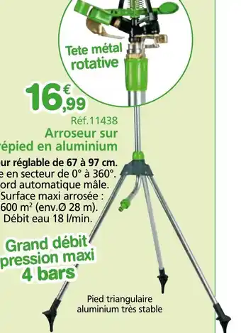 Provence Outillage Arroseur sur trépied en aluminium offre