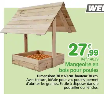 Provence Outillage Mangeoire en bois pour poules offre