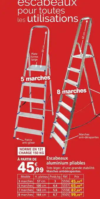 Provence Outillage Escabeaux aluminium pliables offre