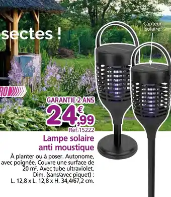 Provence Outillage Lampe solaire anti moustique offre