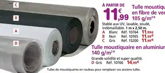 Provence Outillage Tulle moustiquaire en fibre de verre ,99 105 g/m²* offre