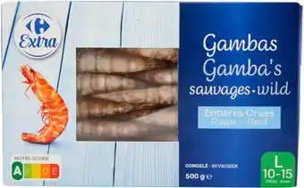 Carrefour CARREFOUR EXTRA Gambas sauvages entières crues surgelées offre