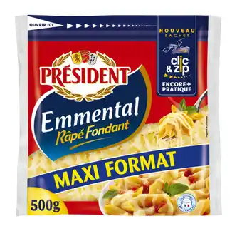 Carrefour PRÉSIDENT Emmental râpé fondant Maxi Format offre