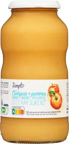 Carrefour SIMPL Compote de pommes allégée en sucres offre