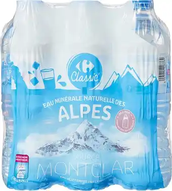 Carrefour CARREFOUR CLASSIC' SUR TOUS LES PACKS D'EAU MINERALE NATURELLE DES ALPES offre