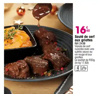 Sauté de cerf aux griottes Réf: 2438