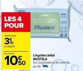Carrefour maPara parapharmacie Lingettes bébé MUSTELA offre