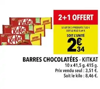 Supeco BARRES CHOCOLATÉES - KITKAT offre