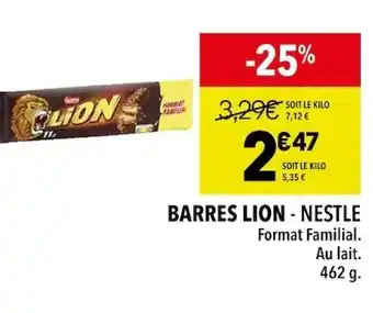Supeco BARRES LION - NESTLE Format Familial offre