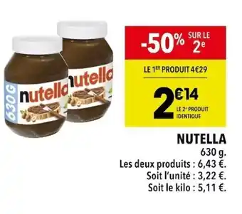 Supeco NUTELLA 630 g. offre