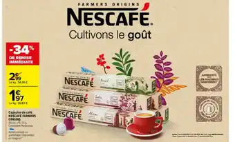 Carrefour Capsules De Café Nescafé Farmers Origins offre