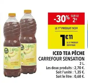 Supeco ICED TEA PÊCHE CARREFOUR SENSATION offre