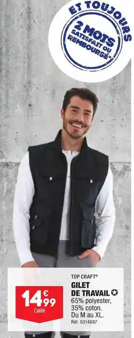 GILET DE TRAVAIL 65% polyester, 35% coton. Du M au XL. Réf. 5014697
