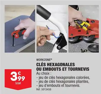 ALDI CLÉS HEXAGONALES OU EMBOUTS ET TOURNEVIS Au choix : offre