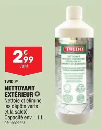 ALDI NETTOYANT EXTÉRIEUR Nettoie et élimine les dépôts verts et la saleté. Capacité env.: 1 L. offre