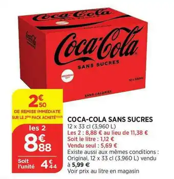 Maximarché Coca-cola Sans Sucres offre