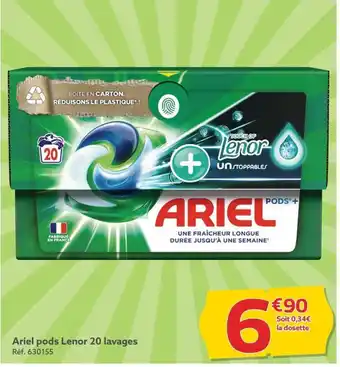 Gifi Ariel pods Lenor 20 lavages offre