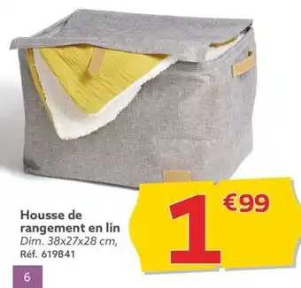 Gifi Housse de rangement en lin Dim. 38x27x28 cm, Réf. 619841 offre
