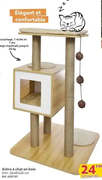 Gifi Arbre à chat en bois Dim. 56x85x56 cm Réf. 608749 offre