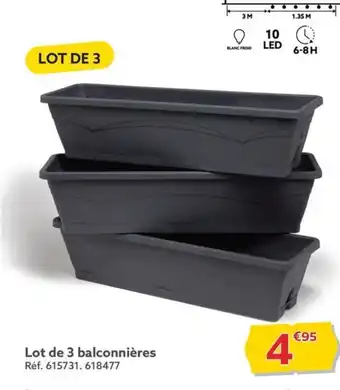 Gifi Lot de 3 balconnières offre