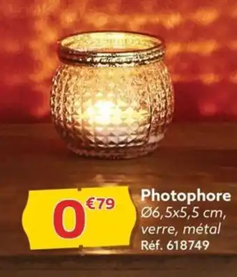 Gifi Photophore Ø6,5x5,5 cm, verre, métal Réf. 618749 offre