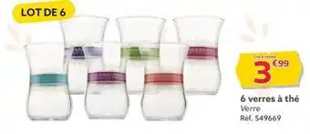 Gifi 6 verres à thé Verre offre