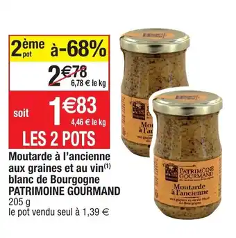 Migros Moutarde à l'ancienne aux graines et au vin blanc de bourgogne patrimoine gourmand offre
