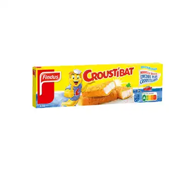 Carrefour Market FINDUS Croustibat 100% filet Colin d'Alaska Panés MSC surgelés offre