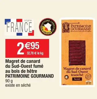 Migros Magret de canard du sud-ouest fumé au bois de hêtre patrimoine gourmand offre