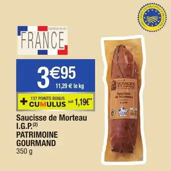 Saucisse de morteau I.G.P. patrimoine gourmand