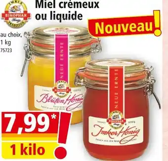 Norma BIHOPHAR Miel crémeux ou liquide offre