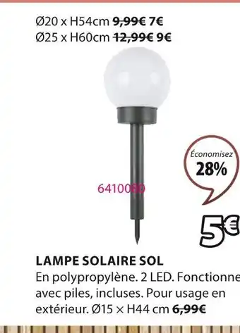 JYSK LAMPE SOLAIRE SOL offre