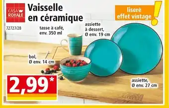 Norma CASA ROYALE Vaisselle en céramique offre