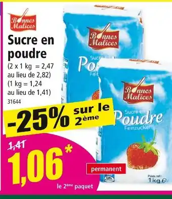 Norma BONNES MALICES Sucre en poudre offre