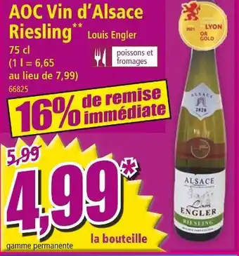 Norma Louis Engler AOC Vin d’Alsace Riesling offre