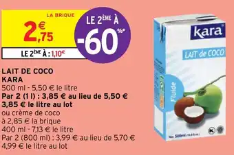 Intermarché Hyper LAIT DE COCO KARA offre