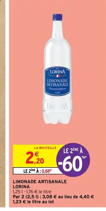 Intermarché Hyper LIMONADE ARTISANALE LORINA offre