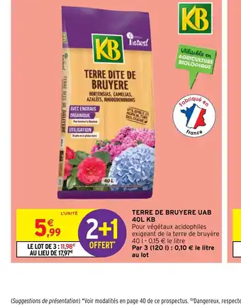 Intermarché Hyper TERRE DE BRUYERE UAB 40L KB offre