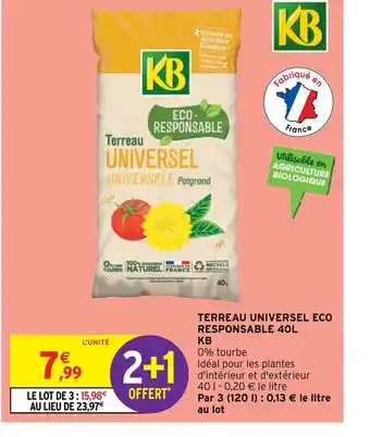 Intermarché Hyper TERREAU UNIVERSEL ECO RESPONSABLE 40L offre