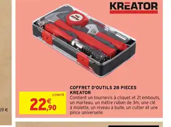 Intermarché Hyper COFFRET D'OUTILS 28 PIECES KREATOR offre