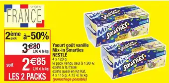 Migros Yaourt goût vanille mix-in smarties nestlé offre