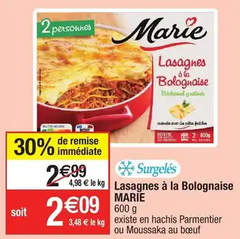 Migros Lasagnes à la bolognaise marie offre