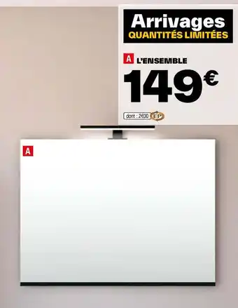 Brico Dépôt ENSEMBLE MEUBLE LED LYRA 80 CM offre
