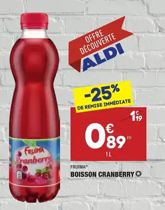 ALDI Boisson cranberry offre