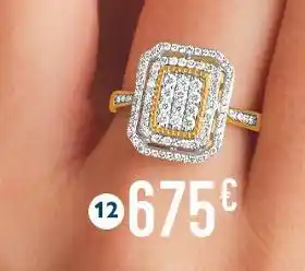 E.Leclerc bague diamants 0,50 ct, taille 54, or jaune et rhodié 3,01 g offre