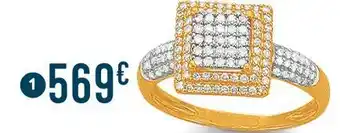 E.Leclerc bague diamants 0,45 ct, taille 54, or jaune et rhodié 3,07 g offre